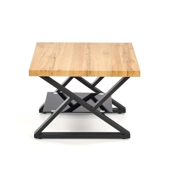 Sofabord XENA - 60x60 cm - metall understell - glass hylle