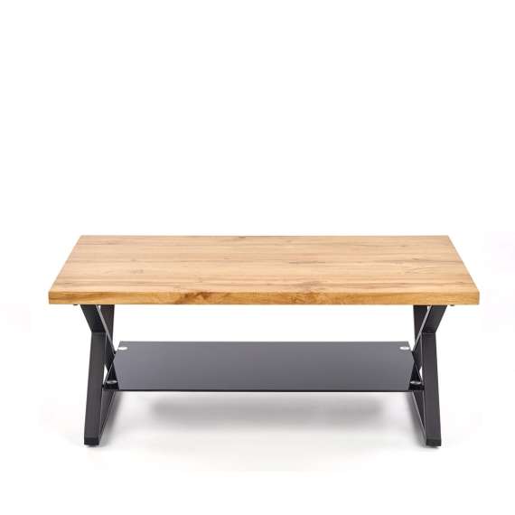 Sofabord XENA - 100x60 cm - metall understell - glass hylle