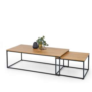 Bordsett ALASKA - 2 stk - eik  - svart ben