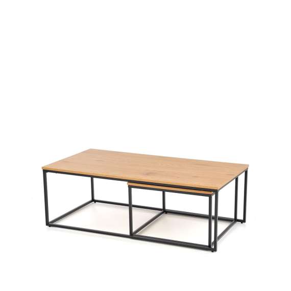 Bordsett ALASKA - 2 stk - eik  - svart ben