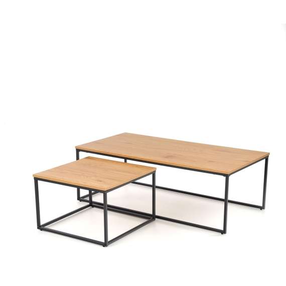 Bordsett ALASKA - 2 stk - eik  - svart ben