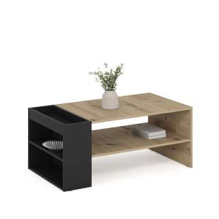 Sofabord MURCIA - 100x55 cm - eik artisan - svart matt