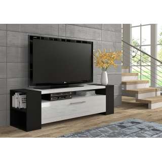 Tv-benk Livio 160x45 cm - hvit - sort