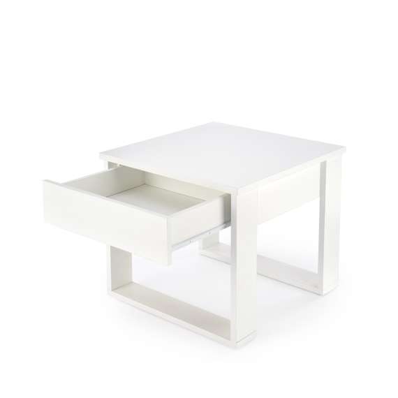 Sofabord NEA - 60x60 cm - hvit matt - skuff
