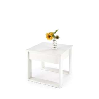 Sofabord NEA - 60x60 cm - hvit matt - skuff