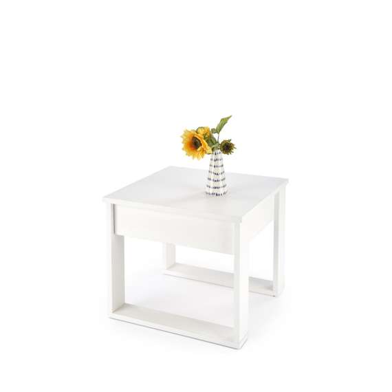 Sofabord NEA - 60x60 cm - hvit matt - skuff