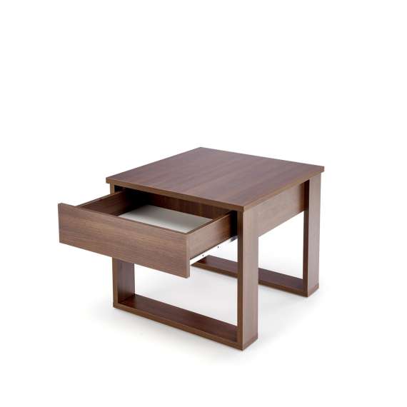 Sofabord NEA - 60x60 cm - valnøtt - skuff