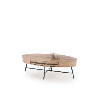 Sofabord CAROLINA - 120x60 cm - eik gold - metall ben