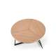 Sofabord KARIDA - Ø80 cm - naturlig eik  - metall ben