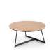 Sofabord KARIDA - Ø80 cm - naturlig eik  - metall ben