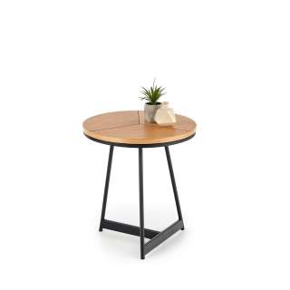 Sofabord KARIDA S - Ø45 cm - naturlig eik  - metall ben