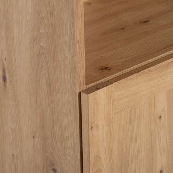 Reol Ted 75x205 cm - eik - 2 dører og hyller