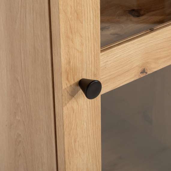 Reol Ted 35x205 cm - eik - glassdør