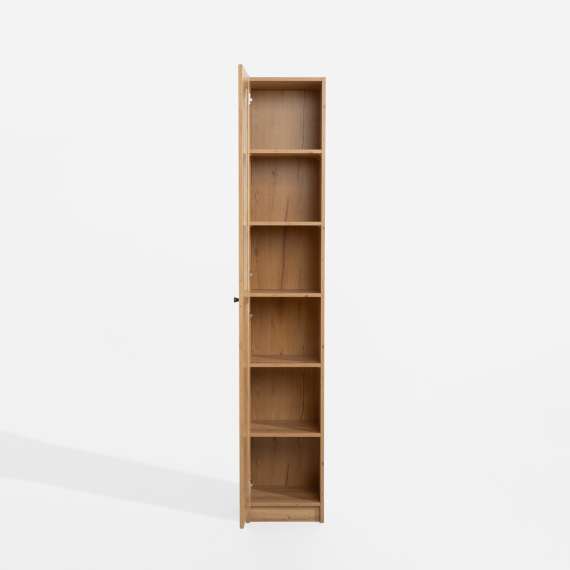 Reol Ted 35x205 cm - eik - glassdør - venstre