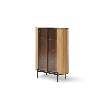 Vitrineskap Rotto 107x142 cm - eik - med hyller