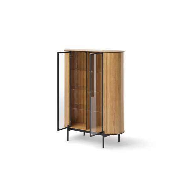 Vitrineskap Rotto 107x142 cm - eik - med hyller