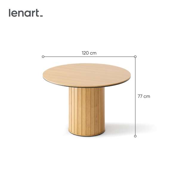 Spisebord Rotto ø120 cm - eik - rundt bord