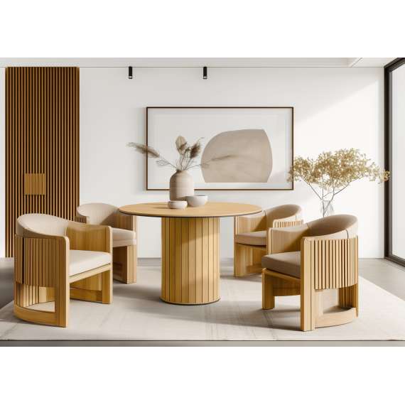 Spisebord Rotto ø120 cm - eik - rundt bord