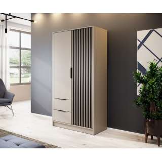 Garderobeskap Nelly 105x200 cm - 2 dører - 2 skuffer - Spiler