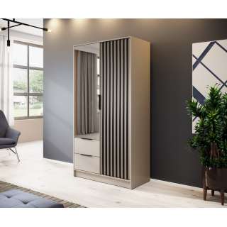 Garderobeskap Nelly 105x200 cm - 2 dører - 2 skuffer - Spiler