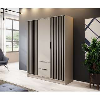 Garderobeskap Nelly 155x200 cm - 3 dører - 2 skuffer - Spiler