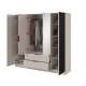 Garderobeskap Nelly 206x200 cm - 4 dører - 2 skuffer - Spiler