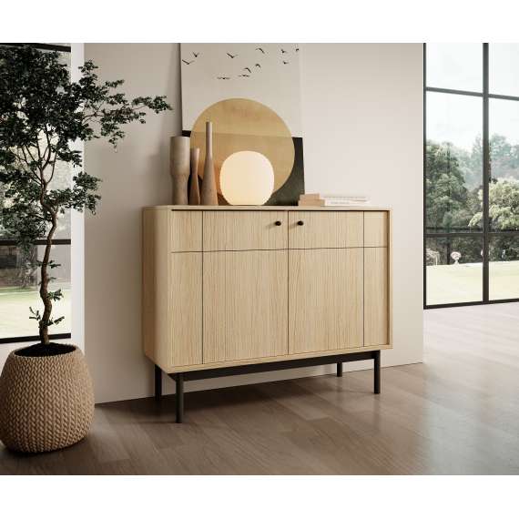 Skjenk Japandi 104x84 cm - eik - 2 dører