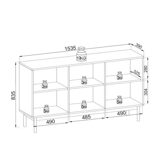 Skjenk Japandi 154x84 cm - eik - 3 dører