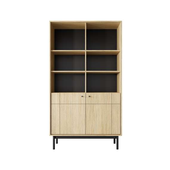 Reol Japandi 104x185 cm - eik - 2 dører og hyller