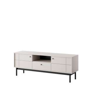 Tv-benk Japandi 154x57 cm - cashmere - med dører og skuff