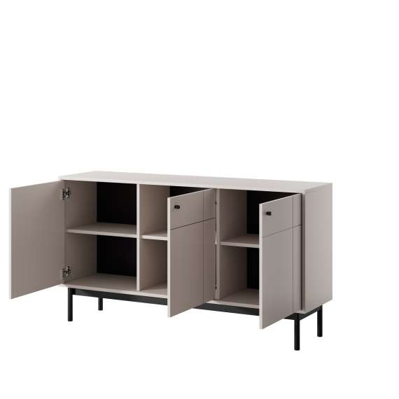 Skjenk Japandi 154x84 cm - cashmere - 3 dører