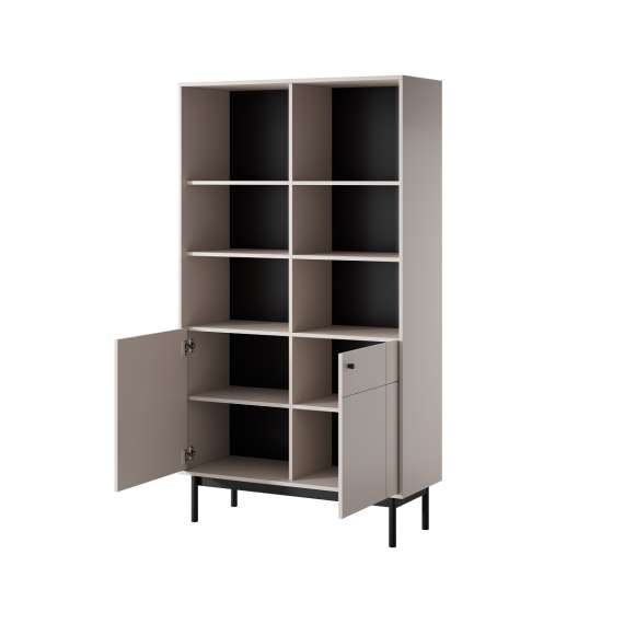 Reol Japandi 104x185 cm - cashmere - 2 dører og hyller