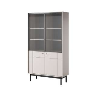 Vitrineskap Japandi 104x185 cm - cashmere - 4 dører