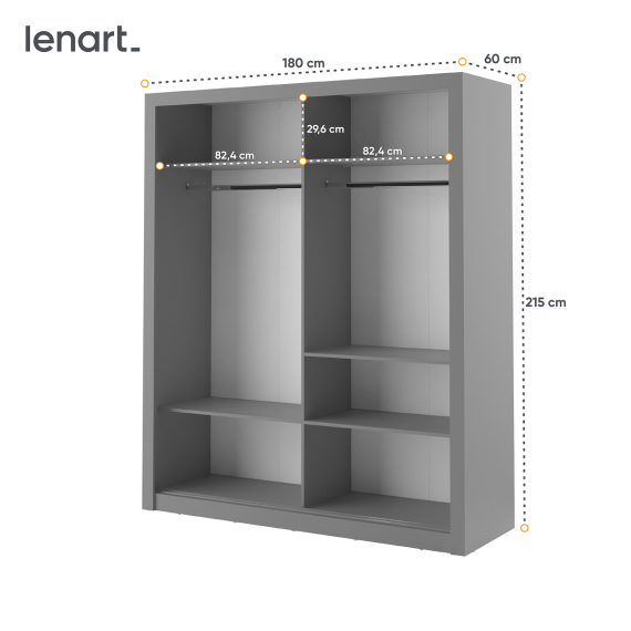 Garderobeskap Arti 180x215 cm - hvit