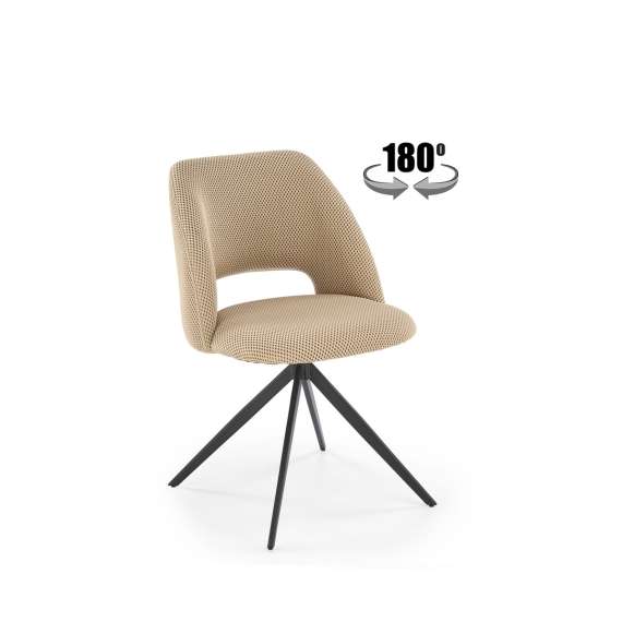 Stol ACROM - beige - svingbar - svart bein