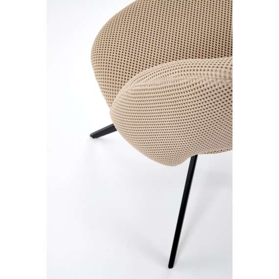 Stol ACROM - beige - svingbar - svart bein