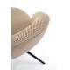 Stol ACROM - beige - svingbar - svart bein