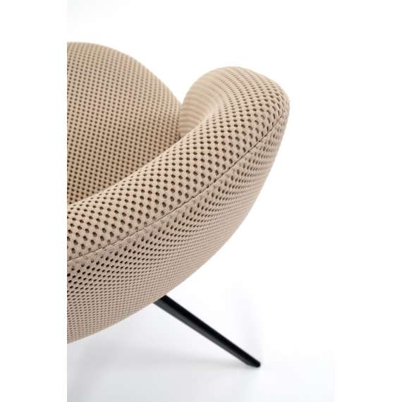 Stol ACROM - beige - svingbar - svart bein