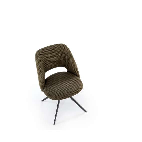 Stol ACROM - oliven - svingbar - svart bein