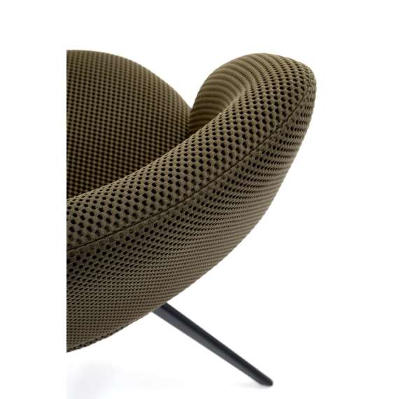 Stol ACROM - oliven - svingbar - svart bein