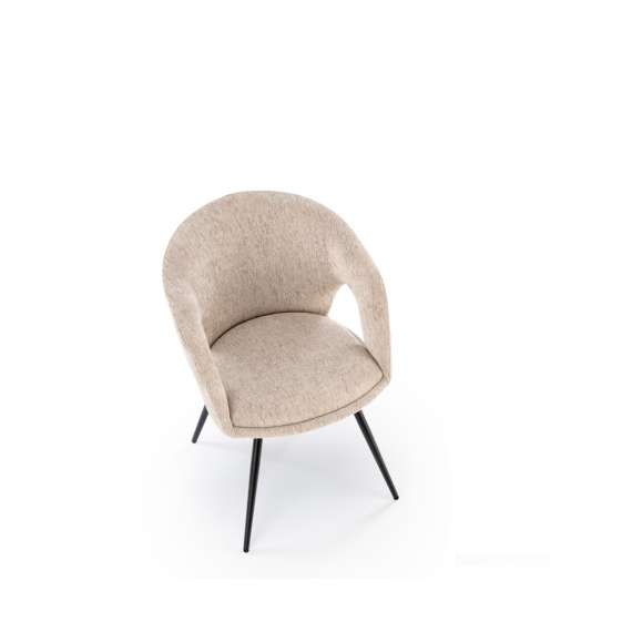 Stol AGARA - beige - svingbar - svart bein