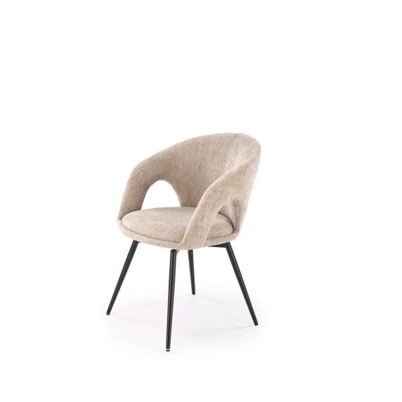 Stol AGARA - beige - svingbar - svart bein