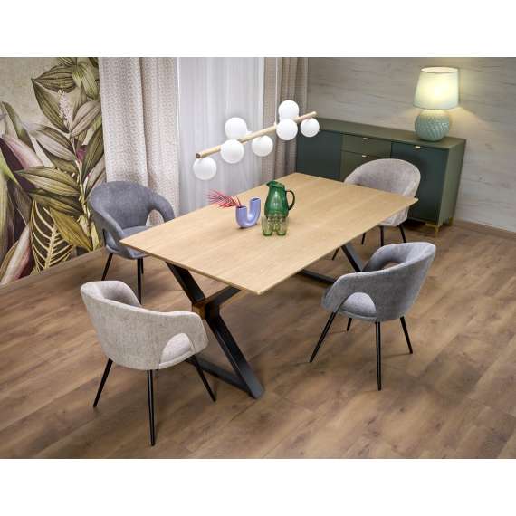 Stol AGARA - beige - svingbar - svart bein