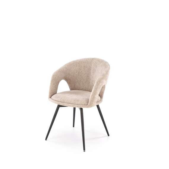 Stol AGARA - beige - svingbar - svart bein