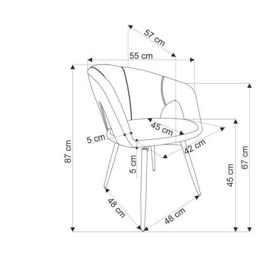 Stol AGARA - grå - svingbar - svart bein