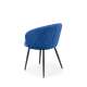 Stol SALVA - marineblå velvet- svart bein