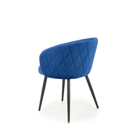 Stol SALVA - marineblå velvet- svart bein