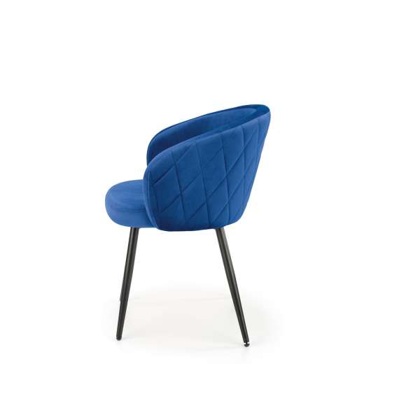 Stol SALVA - marineblå velvet- svart bein