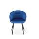 Stol SALVA - marineblå velvet- svart bein