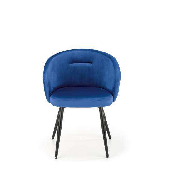 Stol SALVA - marineblå velvet- svart bein
